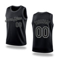 Custom Black Black-Gray Authentic Throwback Basketball Jersey