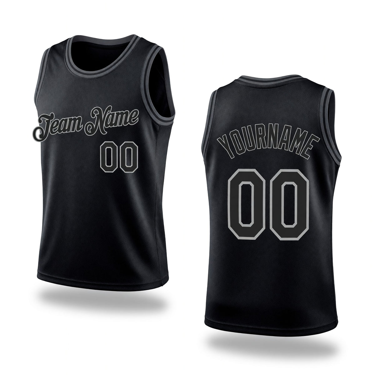 Custom Black Black-Gray Authentic Throwback Basketball Jersey