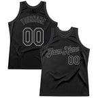 Custom Black Black-Gray Authentic Throwback Basketball Jersey photo 1