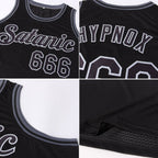 Custom Black Black-Gray Authentic Throwback Basketball Jersey photo 5