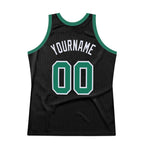 Custom Black Kelly Green-White Authentic Throwback Basketball Jersey photo 5