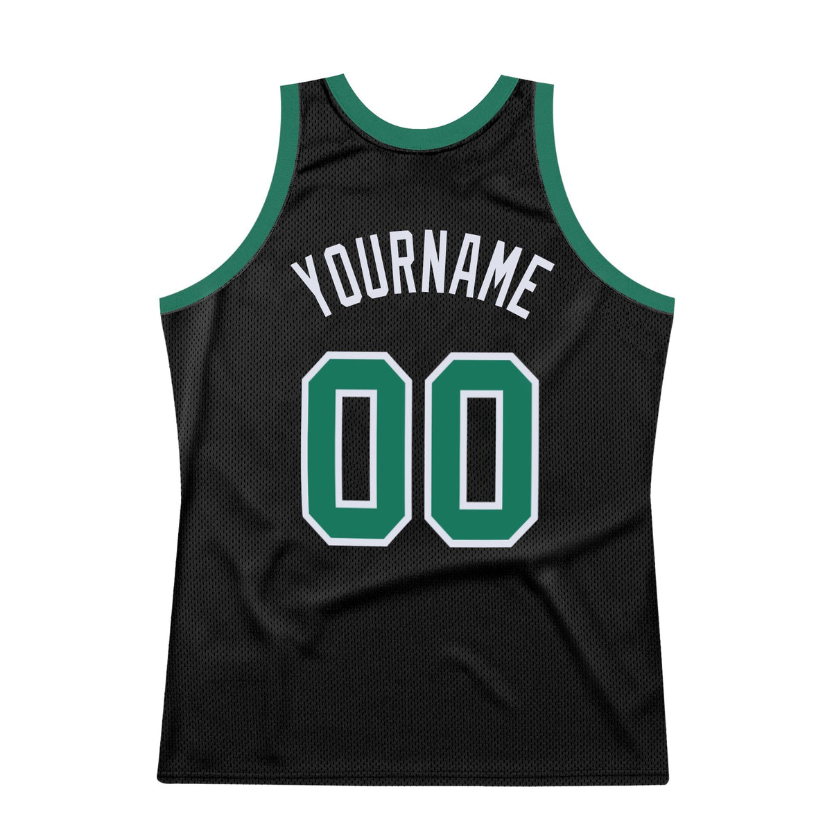 Custom Black Kelly Green-White Authentic Throwback Basketball Jersey photo 5