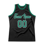 Custom Black Kelly Green-White Authentic Throwback Basketball Jersey photo 6