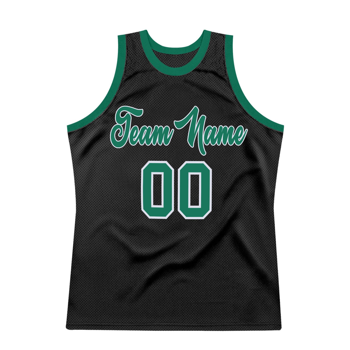 Custom Black Kelly Green-White Authentic Throwback Basketball Jersey photo 6