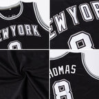 Custom Black White-Hunter Green Authentic Throwback Basketball Jersey photo 4