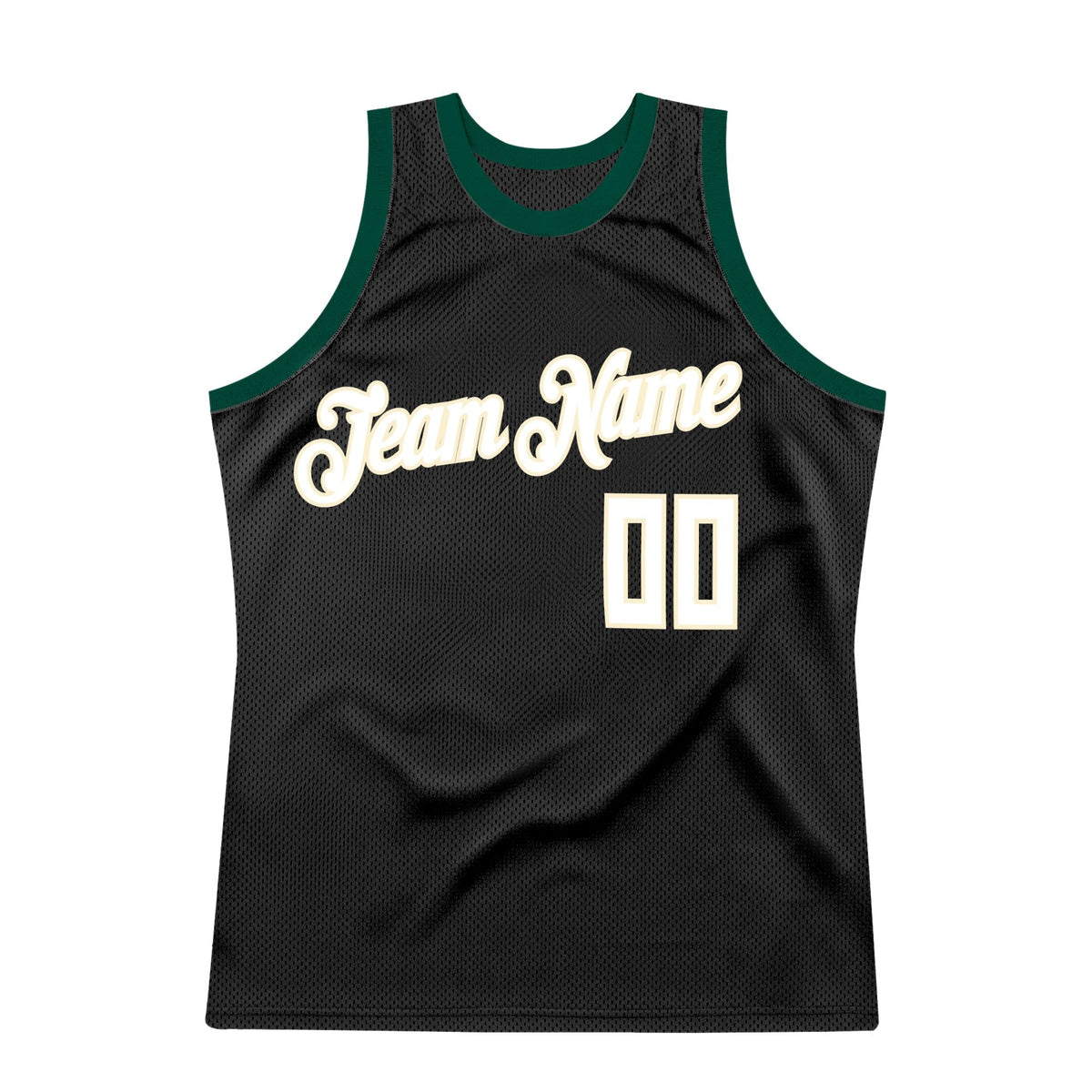 Custom Black White-Hunter Green Authentic Throwback Basketball Jersey photo 6