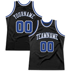 Custom Black Royal-White Authentic Throwback Basketball Jersey photo 1