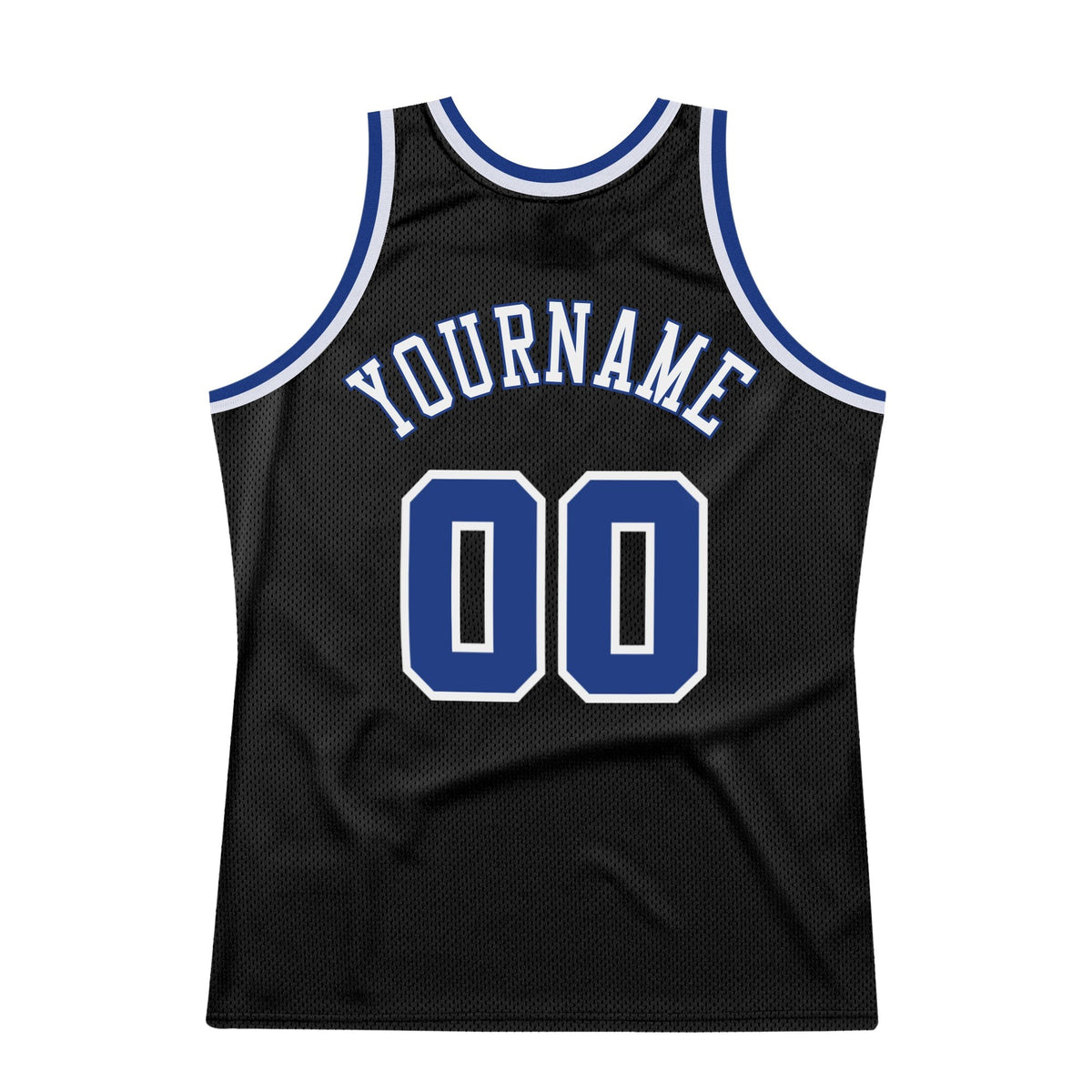 Custom Black Royal-White Authentic Throwback Basketball Jersey photo 5