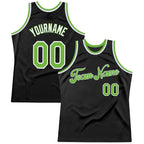 Custom Black Neon Green-White Authentic Throwback Basketball Jersey photo 1