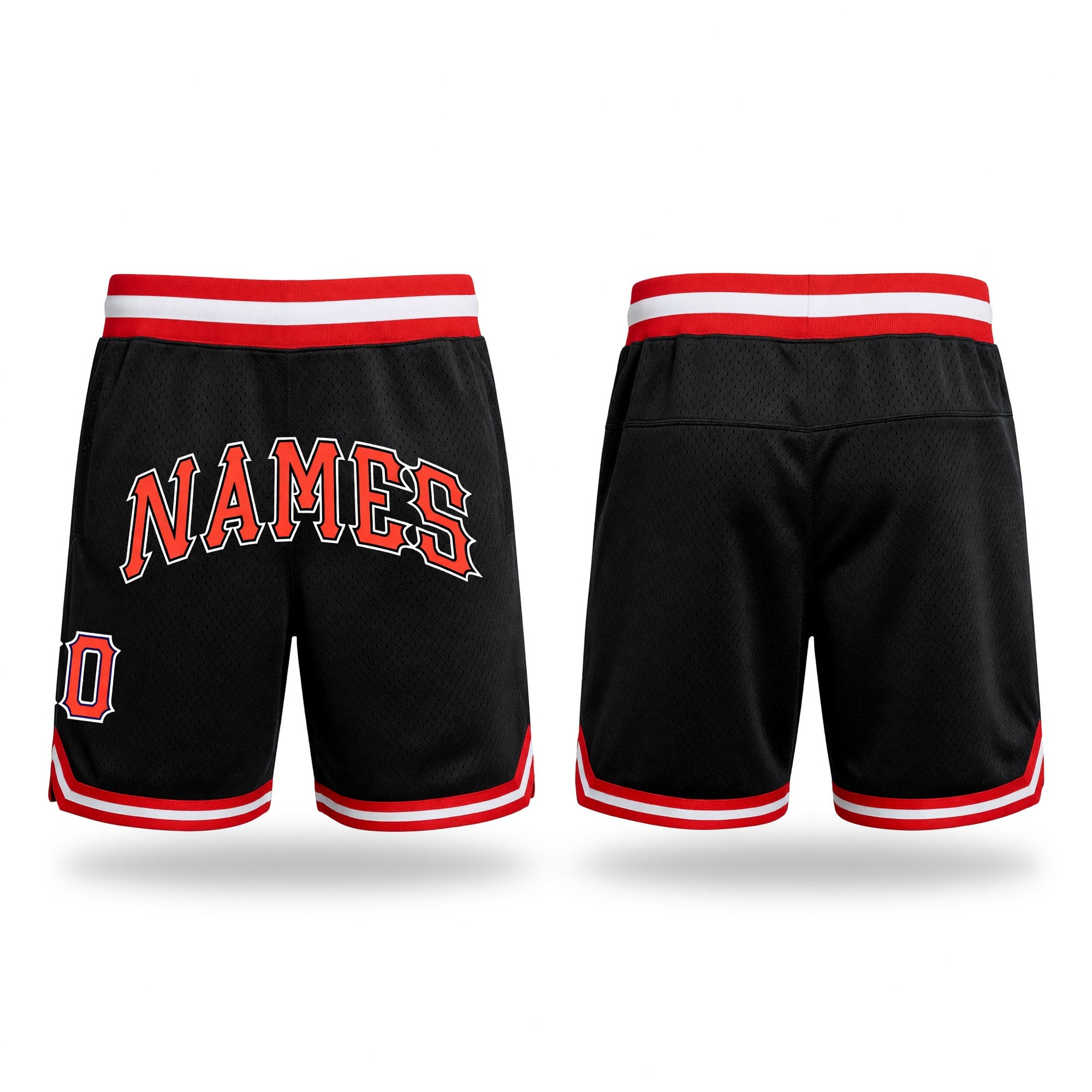 Custom Black Orange-White Authentic Throwback Basketball Shorts