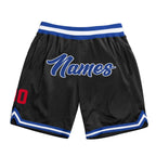 Custom Black Royal-Red Authentic Throwback Basketball Shorts photo 1