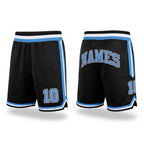 Custom Black Light Blue-White Authentic Throwback Basketball Shorts