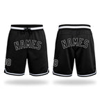 Custom Black Black-White Authentic Throwback Basketball Shorts