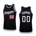 Custom Black White-Red Authentic Throwback Basketball Jersey
