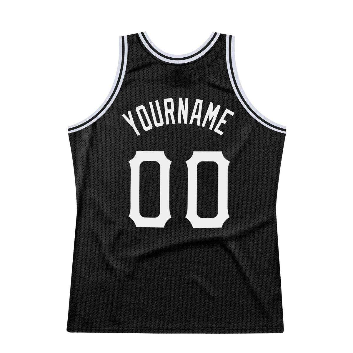 Custom Black White-Red Authentic Throwback Basketball Jersey photo 4