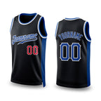Custom Black Royal-Red Authentic Throwback Basketball Jersey