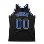 Custom Black Royal-Red Authentic Throwback Basketball Jersey photo 4