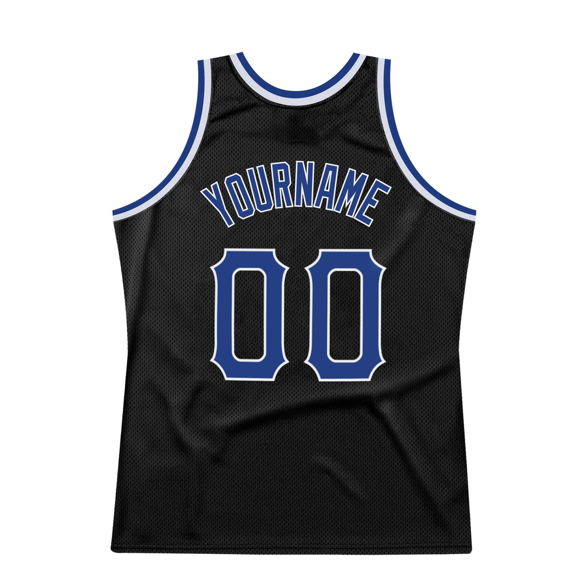 Custom Black Royal-Red Authentic Throwback Basketball Jersey photo 4