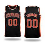 Custom Black Orange-White Authentic Throwback Basketball Jersey