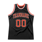 Custom Black Orange-White Authentic Throwback Basketball Jersey photo 5