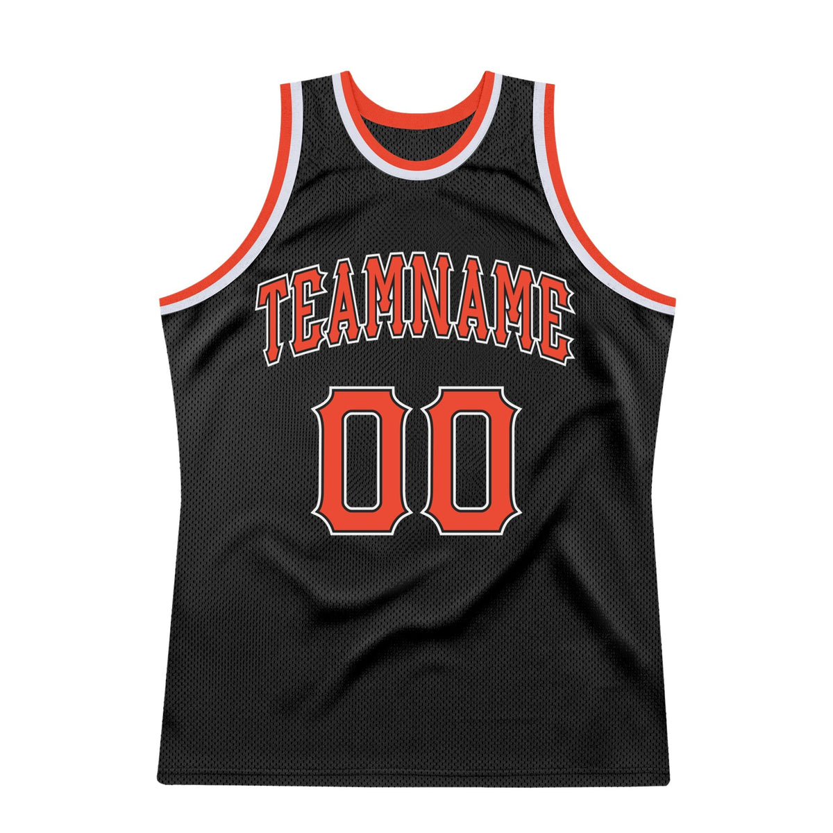 Custom Black Orange-White Authentic Throwback Basketball Jersey photo 5