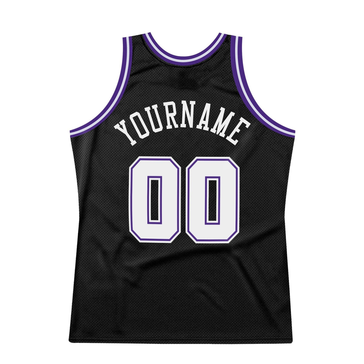 Custom Black White-Purple Authentic Throwback Basketball Jersey photo 4