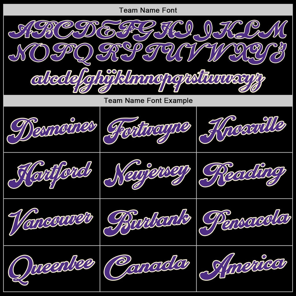 Custom Black Purple-Cream Authentic Throwback Basketball Jersey photo 3