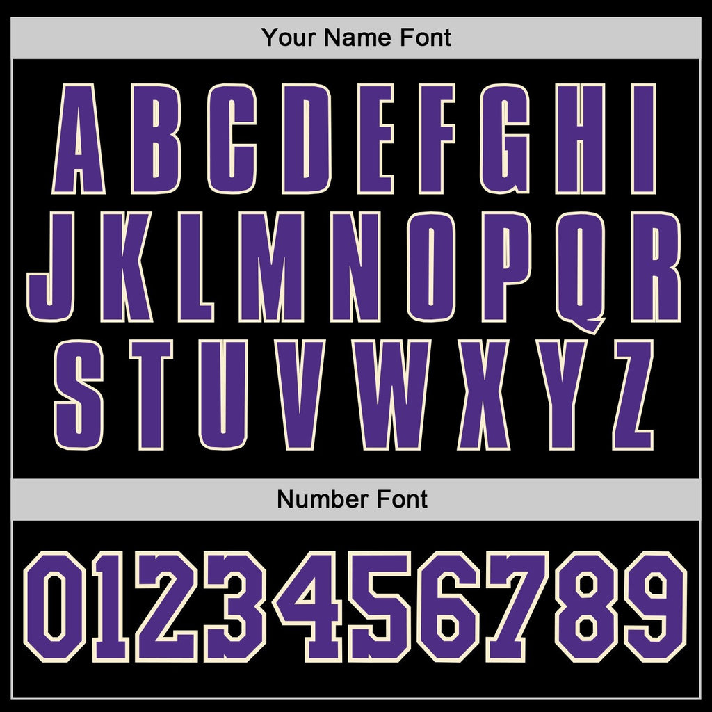 Custom Black Purple-Cream Authentic Throwback Basketball Jersey photo 4