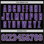 Custom Black Purple-Cream Authentic Throwback Basketball Jersey photo 4