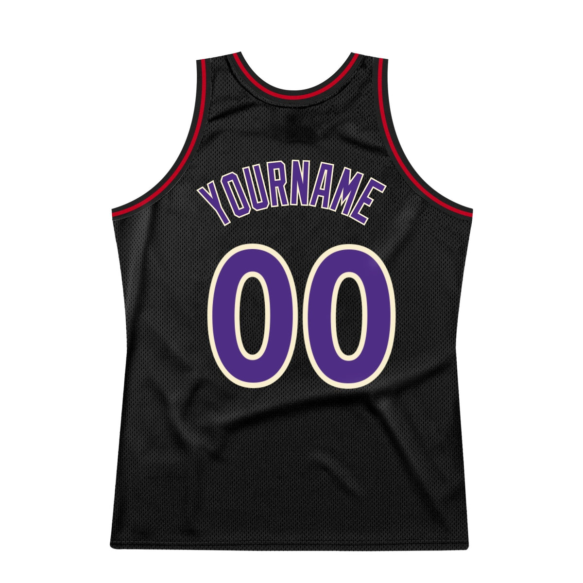 Custom Black Purple-Red Authentic Throwback Basketball Jersey photo 5