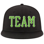 Custom Black Neon Green-White Stitched Adjustable Snapback Hat photo 2