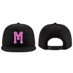 Custom Black Pink-Powder Blue Stitched Adjustable Snapback Hat