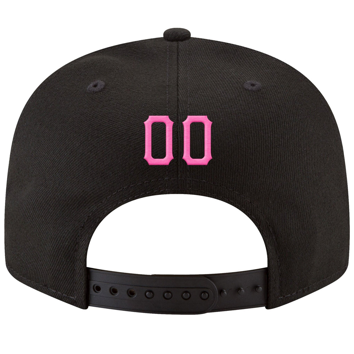 Custom Black Pink-Powder Blue Stitched Adjustable Snapback Hat photo 3