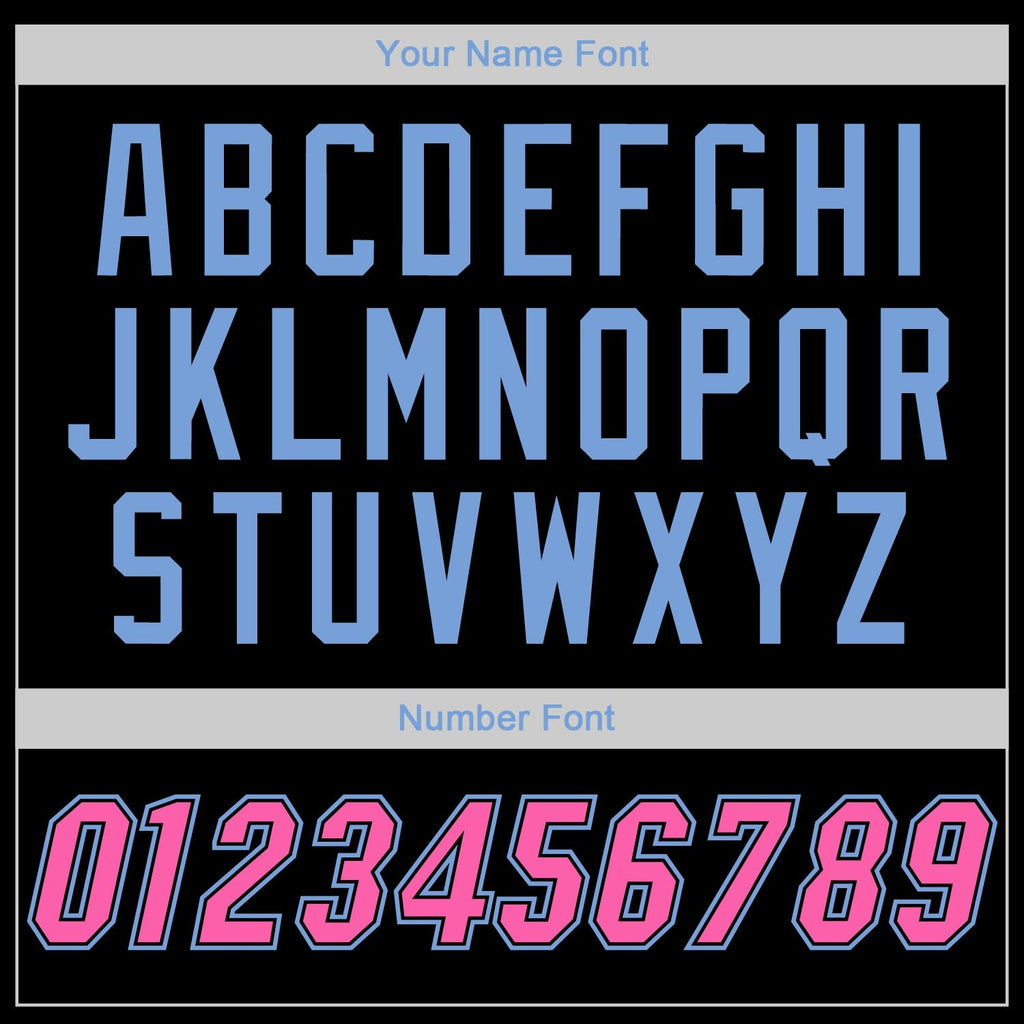 Custom Black Pink-Light Blue Performance T-Shirt photo 2