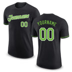 Custom Black Neon Green-White Performance T-Shirt