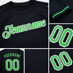 Custom Black Neon Green-White Performance T-Shirt detail