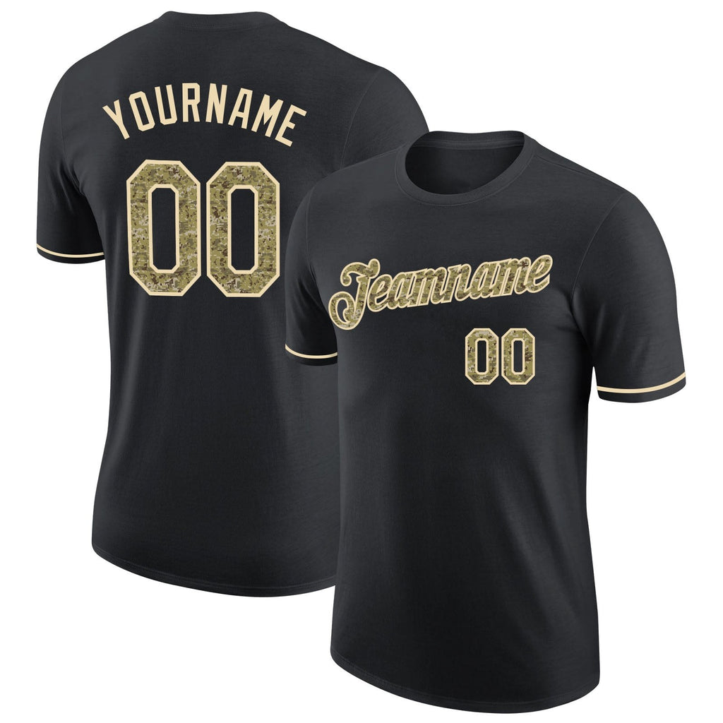 Custom Black Camo-Cream Performance T-Shirt photo 1