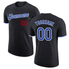 Custom Black Royal-White Performance T-Shirt