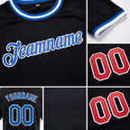 Custom Black Royal-White Performance T-Shirt detail