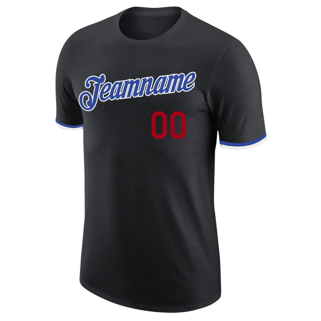 Custom Black Royal-White Performance T-Shirt photo 4