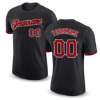 Custom Black Red-White Performance T-Shirt