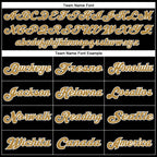 Custom Black Old Gold-White Mesh Authentic Throwback Football Jersey photo 5