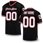 Custom Black White-Cardinal Mesh Authentic Throwback Football Jersey