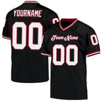 Custom Black White-Cardinal Mesh Authentic Throwback Football Jersey photo 1