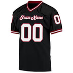 Custom Black White-Cardinal Mesh Authentic Throwback Football Jersey photo 2