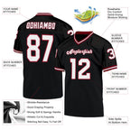Custom Black White-Cardinal Mesh Authentic Throwback Football Jersey photo 4
