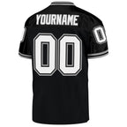 Custom Black White-Gray Mesh Authentic Throwback Football Jersey photo 3