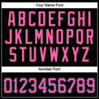 Custom Black Pink-Powder Blue Mesh Authentic Throwback Football Jersey photo 6