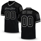 Custom Black Black-Gray Mesh Authentic Throwback Football Jersey