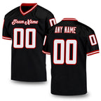 Custom Black White-Red Mesh Authentic Throwback Football Jersey